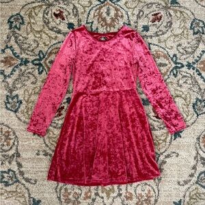 Girls' Red Velvet Long-Sleeve Dress, The Children’s Place, Size large or 10/12